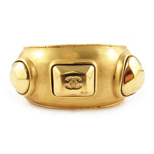 Load image into Gallery viewer, Vintage Gold Plated Chanel Logo Cuff c. 1980