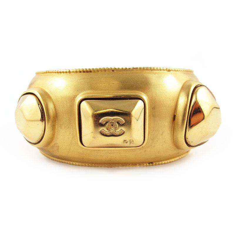 Vintage Gold Plated Chanel Logo Cuff c. 1980