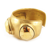 Load image into Gallery viewer, Vintage Gold Plated Chanel Logo Cuff c. 1980
