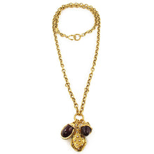 Load image into Gallery viewer, Vintage Signed Chanel Gripox, Rhinestone &amp; Gold Tone Chain Pendant Necklace c. 1970&#39;s