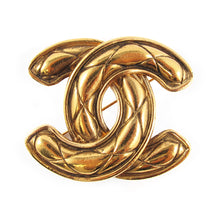 Load image into Gallery viewer, Vintage Signed Chanel CC Quilted Classic Logo Pin Brooch c. 1980&#39;s