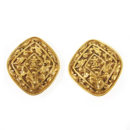Vintage Signed 'Chanel' Earrings with Logo Detail c. 1980