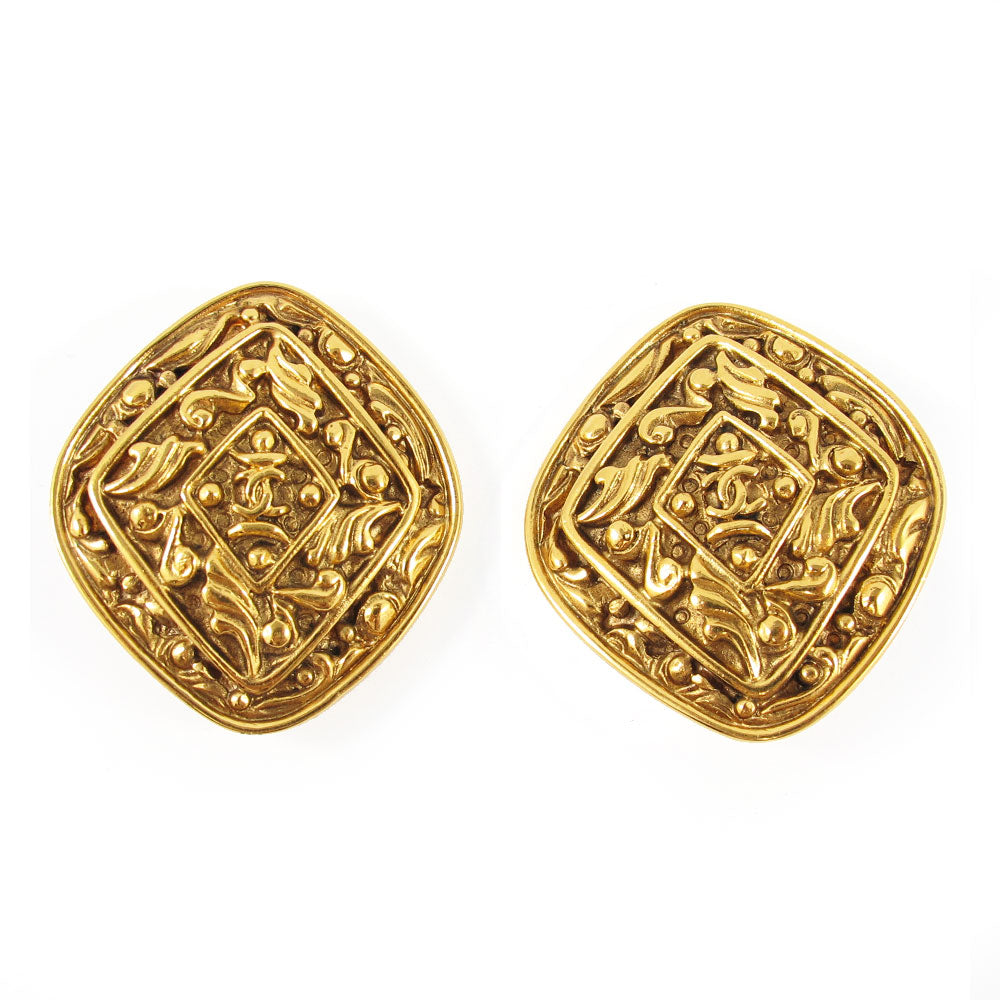 Vintage Signed 'Chanel' Earrings with Logo Detail c. 1980