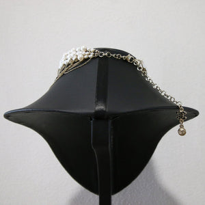 Chanel Vintage Rare 2012 Runway Asymmetrical Pearl Gripoix Cross Collar Choker Necklace - Harlequin Market