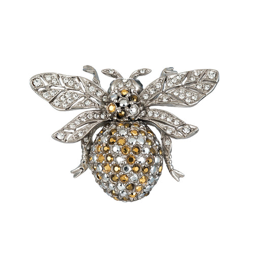 Ciner NY Chrome 100th Anniversary Bee Brooch - Pin - Harlequin Market