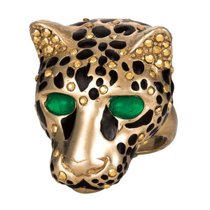 Ciner NY Gilded Cheetah Ring - Size 7 - Harlequin Market