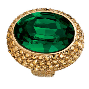 Ciner NY 18 kt Gold Plated - Emerald Her Majesty Ring - Size 7 - Harlequin Market
