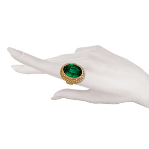 Ciner NY 18 kt Gold Plated - Emerald Her Majesty Ring - Size 7 - Harlequin Market
