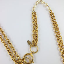 Load image into Gallery viewer, Vintage Signed Chanel Settoir Gold Plated Chain  Necklace With Faux Pearls