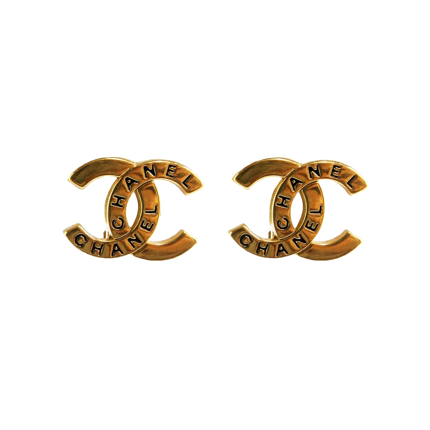 Vintage Chanel Small 'CC' Logo Stud Earrings (Clip-On) c.1990s