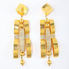 Load image into Gallery viewer, Signed Vintage Intricate Statement Christian Lacroix  Earrings with Crystal Rhinestone