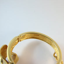 Load image into Gallery viewer, Ciner NY Gold Plated Bee &amp; Bow Bangle With Safety Chain