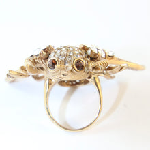 Load image into Gallery viewer, Ciner NY Gold Plated Bee Ring With Crystals