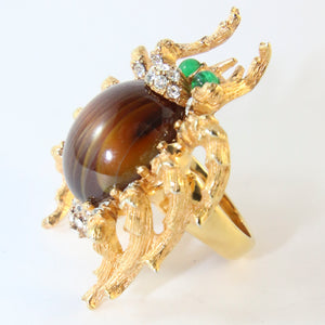Ciner NY Spider Ring With Glass Stones & Crystals