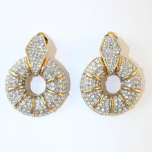 Load image into Gallery viewer, Ciner NY Gold Plated Earrings With Clear Crystals