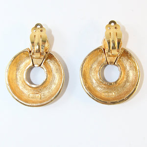 Ciner NY Gold Plated Earrings With Clear Crystals