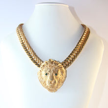 Load image into Gallery viewer, Ciner NY Gold Plated Lion Head Pendant Necklace