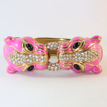 Load image into Gallery viewer, Ciner NY Hot Pink Double Head Panther Cuff Bangle