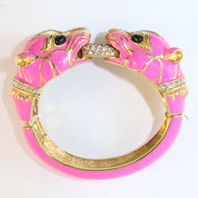 Load image into Gallery viewer, Ciner NY Hot Pink Double Head Panther Cuff Bangle
