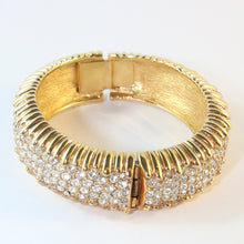 Load image into Gallery viewer, Ciner NY Gold Plated &amp; Clear Crystal Bangle