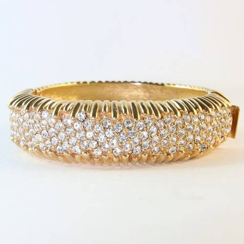 Ciner NY Gold Plated & Clear Crystal Bangle