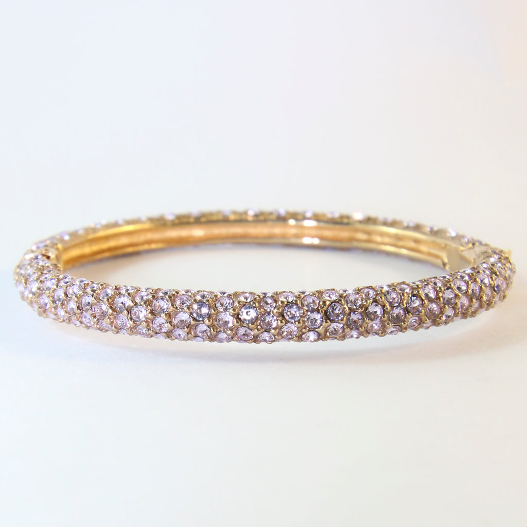 Ciner NY Light Amethyst Crystal Encrusted Clamper Bangle