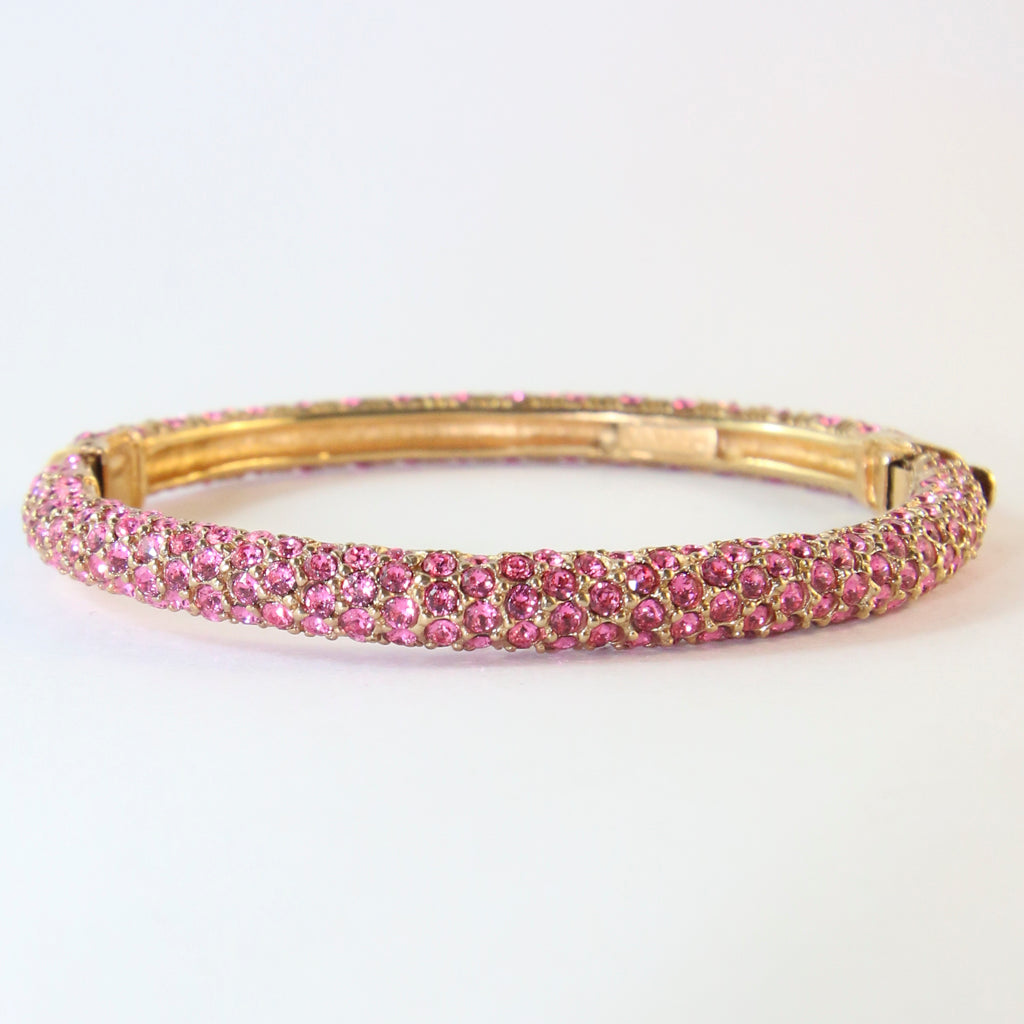 Ciner NY Hot Pink Crystal Encrusted Clamper Bangle