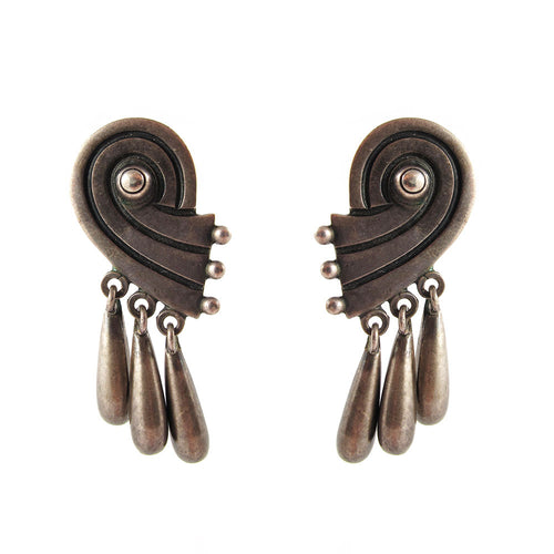 Vintage Mexican Sterling Silver Modernist earrings c. 1960's