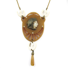 Load image into Gallery viewer, Vintage circa 1930&#39;s Galalith-Brass Necklace