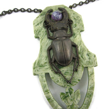 Load image into Gallery viewer, French Deco Scarab Design Pendant Vintage Necklace c. 1930
