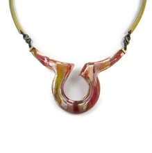 Load image into Gallery viewer, Vintage Celluloid &amp; Brass Necklace