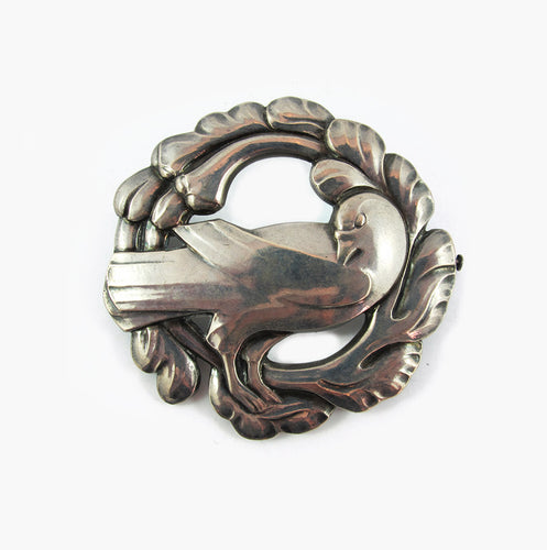 Vintage Signed 'George Jensen' 1980's Sterling Silver Bird Brooch