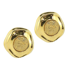 Load image into Gallery viewer, Vintage Single Stud Beaten Matte Gold Angels In- Love c. 1990s Earrings (Clip-On)