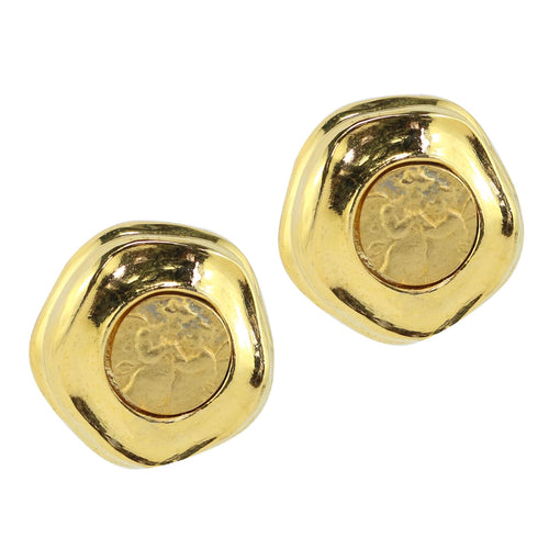 Vintage Single Stud Beaten Matte Gold Angels In- Love c. 1990s Earrings (Clip-On)