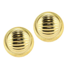 Load image into Gallery viewer, Large Vintage Gold Tone Circular Disc Clip-On Earrings c.1980s