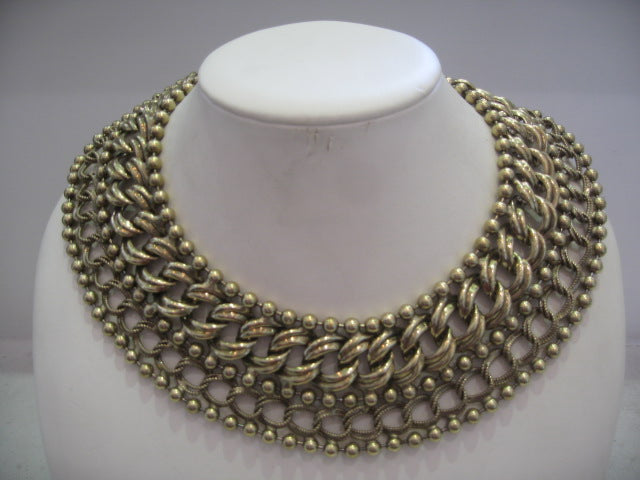 Vrba Oxidised Gold Collar Necklace