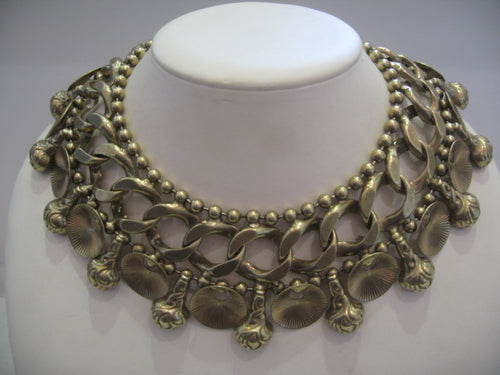 Vrba Oxidised Gold Collar Necklace