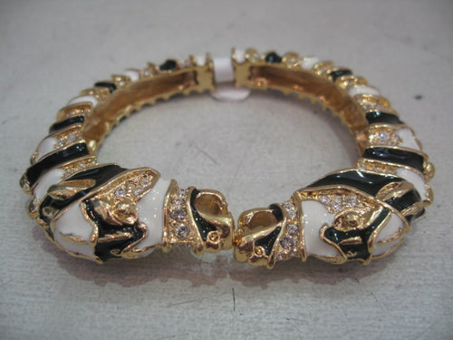 Rare Kenneth Jay Lane Ecrusted Zebra Clamper