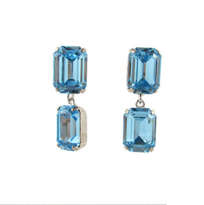 HQM Austrian Crystal Drop Earrings - Aquamarine