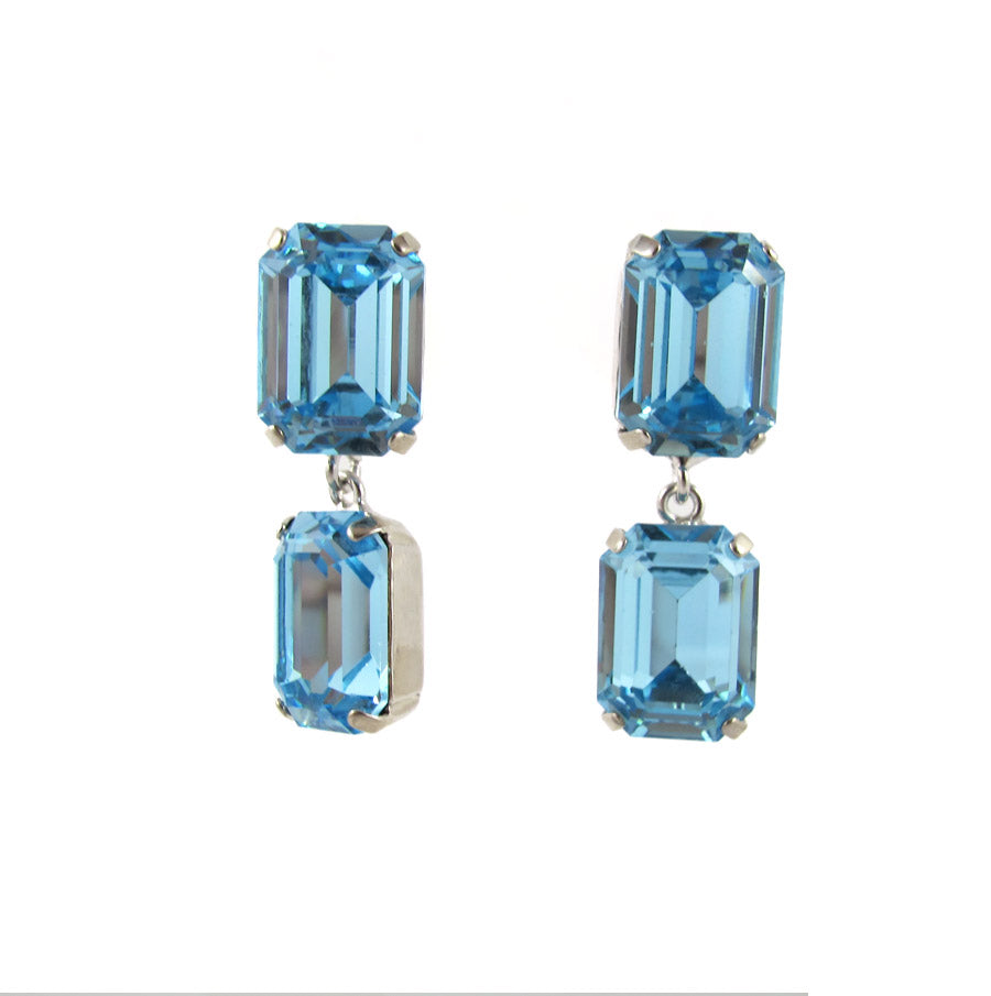 HQM Austrian Crystal Drop Earrings - Aquamarine