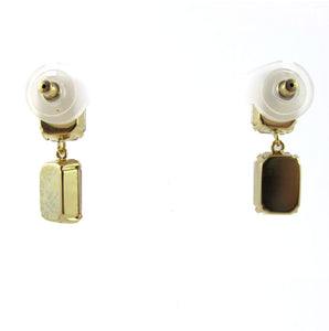 HQM Austrian Crystal Drop Earrings - Golden Shadow - Black Diamond