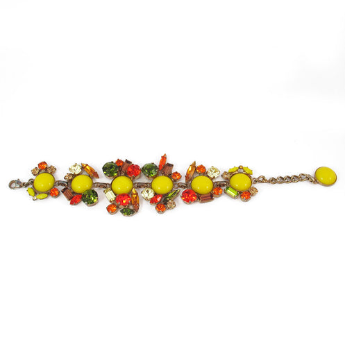 Harlequin Market Multi Coloured Austrian Crystal Detail Bracelet