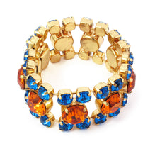 Load image into Gallery viewer, Harlequin Market Crystal Cuff - Topaz + Capri Blue