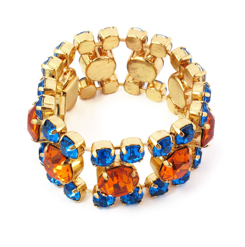 Harlequin Market Crystal Cuff - Topaz + Capri Blue