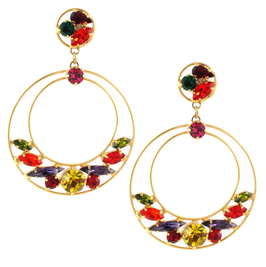 Harlequin Market Crystal Hoop Earrings