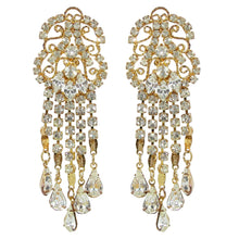 Load image into Gallery viewer, HQM Austrian Chandelier Clear Crystal Earrings (Clip-on)