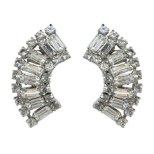 Load image into Gallery viewer, HQM Austrian Clear Crystal Rectangle Cuff Earrings (Clip-On)