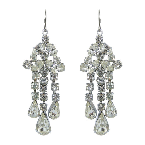 HQM Clear Crystal Small Chandelier Drop Earrings (Pierced)