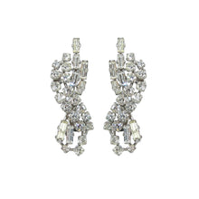 Load image into Gallery viewer, HQM Austrian Clear Crystal Infinity Twist Earrings (Clip-On)