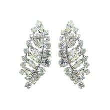 Load image into Gallery viewer, HQM Austrian Clear Crystal Delicate Leaf Earrings (Clip-On)